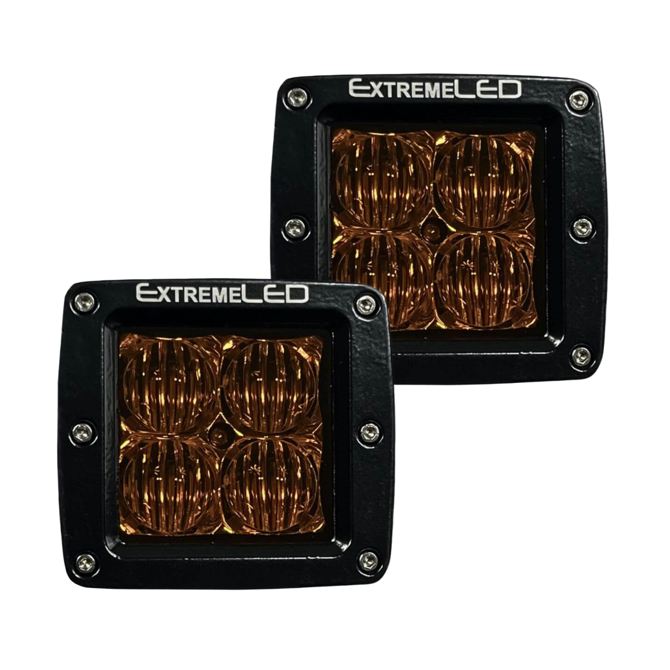 2 Extreme LED Amber Pods Bundle (3in)
