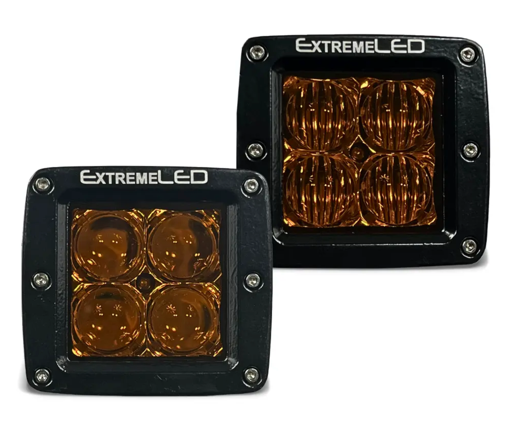 2 Extreme LED Amber Pods Bundle (3in)