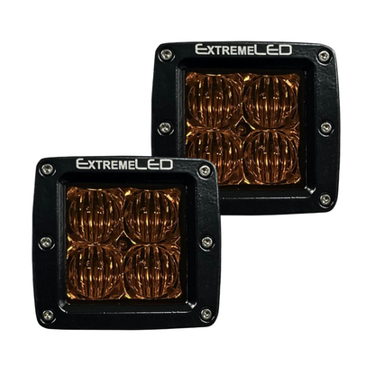 2 Extreme LED Amber Pods Bundle (3in)