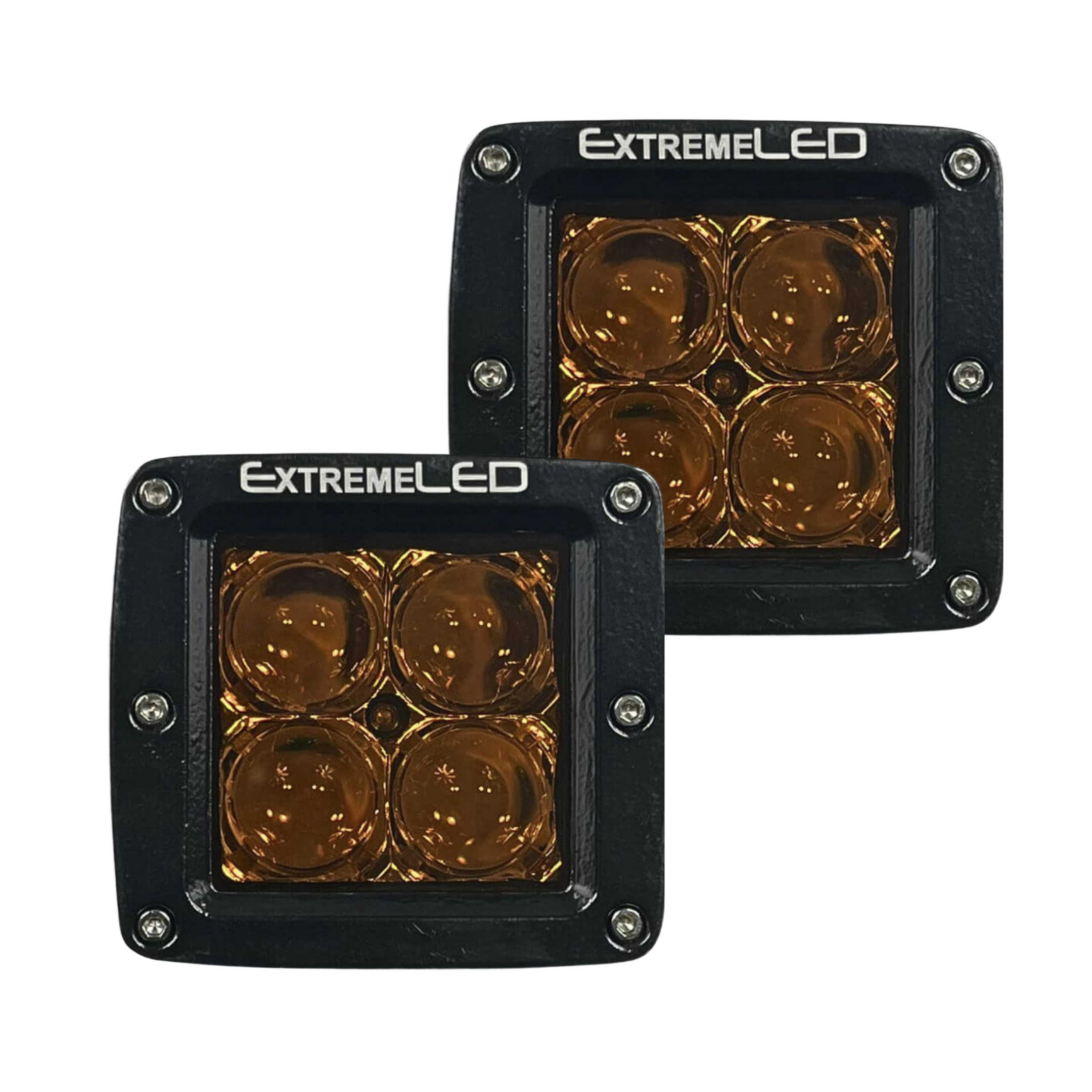 2 Extreme LED Amber Pods Bundle (3in)