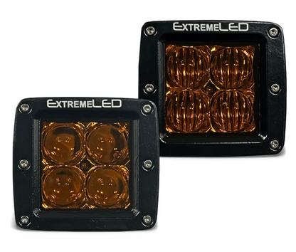 2 Extreme LED Amber Pods Bundle (3in)