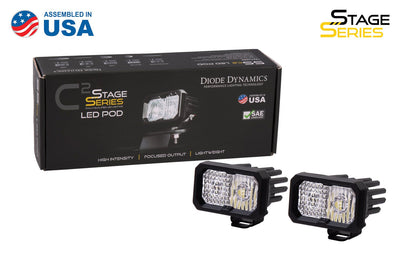SSC2 SAE/DOT White Pro Standard LED Pod (pair)