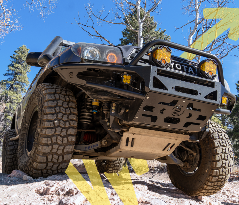 Toyota 4Runner equipped with a custom offroad bumper designed for durability and style, showcased in a rugged outdoor setting, ideal for adventure enthusiasts and trail-ready vehicles