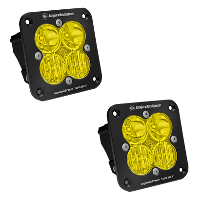 QTY 2 Squadron Sport Black Flush Mount LED Auxiliary Light Pod - Universal