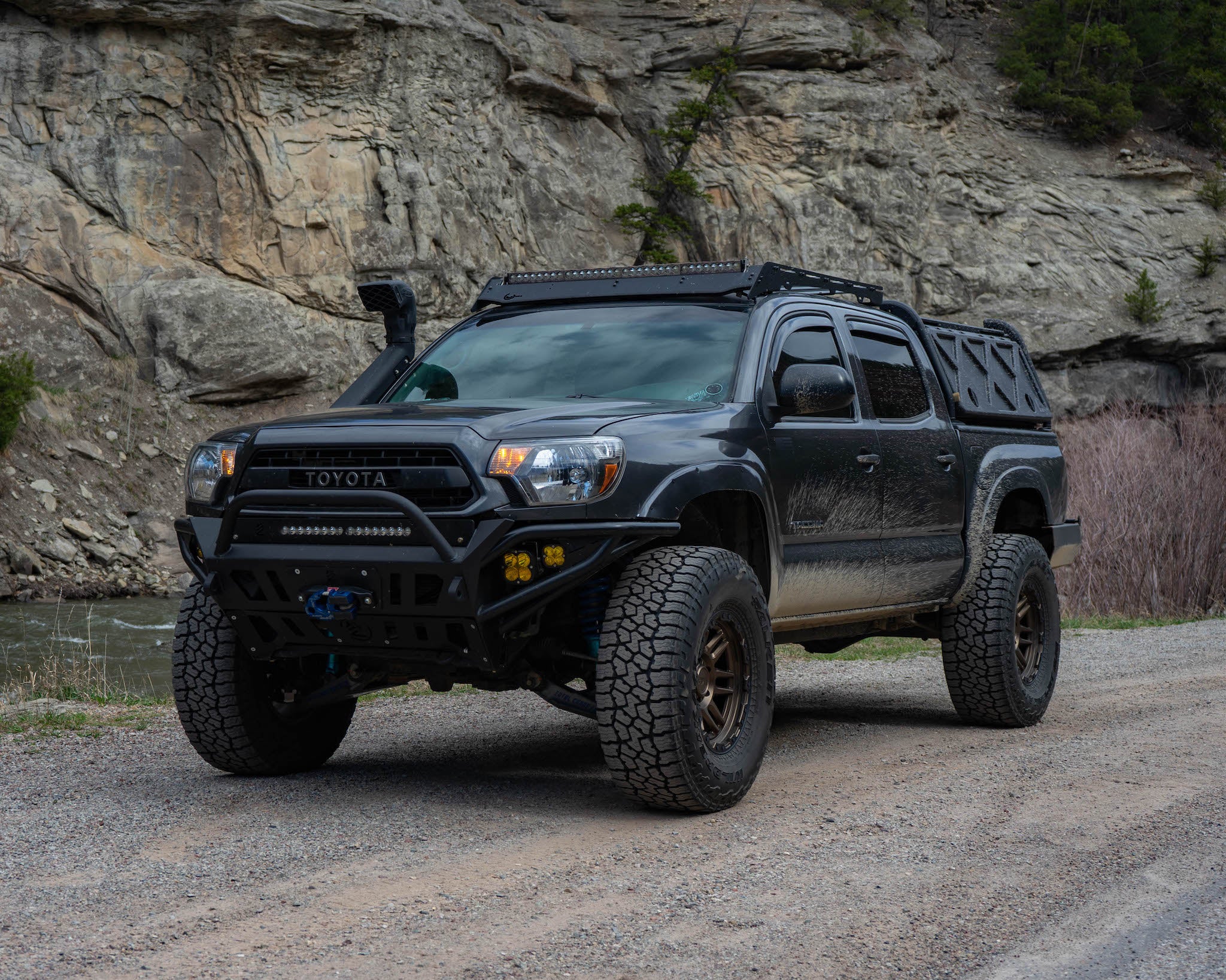 thumbnail image 2 of Black Front Bumper End Caps For 2005-2011 Toyota Tacoma – Set Of 2 2 of 3
